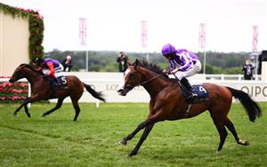 ASCOT, ENGLAND - JUNE 19: Ryan Moore on board Point Lonsdale on their way to winning the Chesham Stakes on Day Five of the Royal Ascot Meeting at Ascot Racecourse on June 19, 2021 in Ascot, England. A total of twelve thousand racegoers made up of Owners and the Public are permitted to attend the meeting due to it being an Events Research Programme (ERP) set up by the government due to the Coronavirus Pandemic. (Photo by Harry Trump/Getty Images) (Photo by Harry Trump/Getty Images)