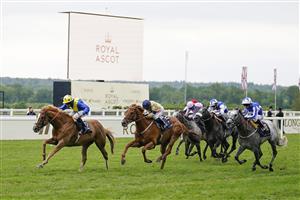 ASCOT, ENGLAND - JUNE 19: Ryan Moore riding Dream Of Dreams (L) win The Diamond Jubilee Stakes on Day Five of the Royal Ascot Meeting at Ascot Racecourse on June 19, 2021 in Ascot, England. A total of twelve thousand racegoers made up of owners and the public are permitted to attend the meeting due to it being an Events Research Programme (ERP) set up by the Government due to the Coronavirus pandemic. (Photo by Alan Crowhurst/Getty Images)
