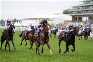 ASCOT, ENGLAND - JUNE 19: Shane Kelly riding Rohaan Black/orange) win The Wokingham Stakes on Day Five of the Royal Ascot Meeting at Ascot Racecourse on June 19, 2021 in Ascot, England. A total of twelve thousand racegoers made up of owners and the public are permitted to attend the meeting due to it being an Events Research Programme (ERP) set up by the Government due to the Coronavirus pandemic. (Photo by Alan Crowhurst/Getty Images)