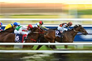 MELBOURNE, AUSTRALIA - JUNE 19: Damien Thornton riding The Astrologist winning Race 9, the Jack Styring Oam Sprint, during Melbourne Racing at Flemington Racecourse on June 19, 2021 in Melbourne, Australia. (Photo by Vince Caligiuri/Getty Images)