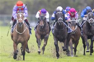 SYDNEY, AUSTRALIA - JUNE 19: Hugh Bowman on Oscar Zulu wins race 9 the Rosehill Bowling Club Handicap during Sydney Racing at Rosehill Gardens on June 19, 2021 in Sydney, Australia. (Photo by Jenny Evans/Getty Images)