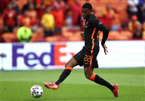 AMSTERDAM, NETHERLANDS - JUNE 21: Denzel Dumfries of Netherlands has a shot saved by Stole Dimitrievski (Not pictured) of North Macedonia during the UEFA Euro 2020 Championship Group C match between North Macedonia and The Netherlands at Johan Cruijff Arena on June 21, 2021 in Amsterdam, Netherlands. (Getty Images)
