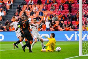 AMSTERDAM, NETHERLANDS - JUNE 21: Georginio Wijnaldum of Netherlands scores their side's second goal past Stole Dimitrievski of North Macedonia during the UEFA Euro 2020 Championship Group C match between North Macedonia and The Netherlands at Johan Cruijff Arena on June 21, 2021 in Amsterdam, Netherlands. (Getty Images)