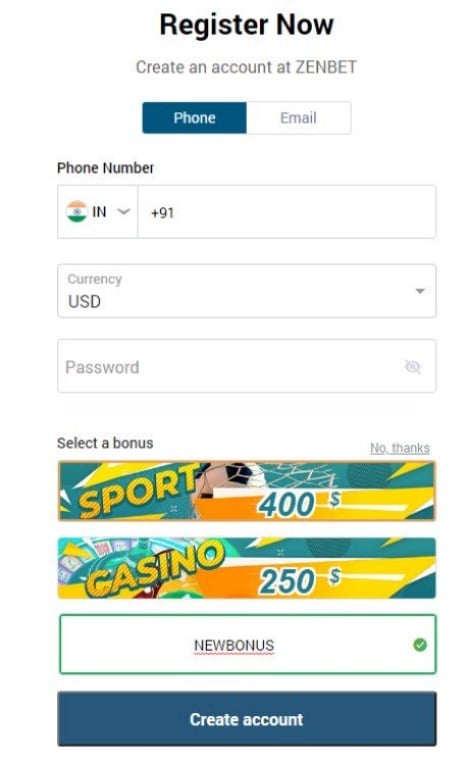 ZenBet promo code NEWBONUS