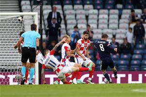 GLASGOW, SCOTLAND - JUNE 22: Callum McGregor of Scotland scores their side's first goal during the UEFA Euro 2020 Championship Group D match between Croatia and Scotland at Hampden Park on June 22, 2021 in Glasgow, Scotland. (Getty Images)