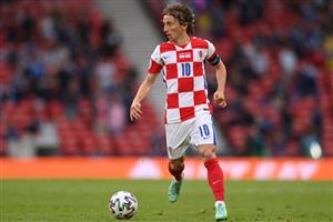 Croatia's midfielder Luka Modric runs with the ball during the UEFA EURO 2020 Group D football match between Croatia and Scotland at Hampden Park in Glasgow on June 22, 2021. (Getty Images)