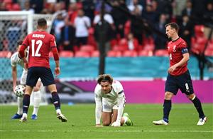LONDON, ENGLAND - JUNE 22: Jack Grealish of England reacts after a challenge during the UEFA Euro 2020 Championship Group D match between Czech Republic and England at Wembley Stadium on June 22, 2021 in London, England. (Getty Images)