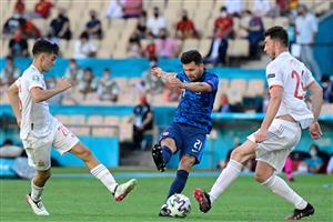 Slovakia's forward Michal Duris (C) kicks the ball during the UEFA EURO 2020 Group E football match between Slovakia and Spain at La Cartuja Stadium in Seville on June 23, 2021. (Getty Images)