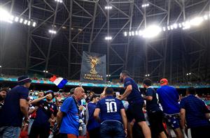 BUDAPEST, HUNGARY - JUNE 23: France fans show their support during the UEFA Euro 2020 Championship Group F match between Portugal and France at Puskas Arena on June 23, 2021 in Budapest, Hungary. (Getty Images)