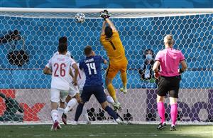 SEVILLE, SPAIN - JUNE 23: Martin Dubravka of Slovakia scores an own goal during the UEFA Euro 2020 Championship Group E match between Slovakia and Spain at Estadio La Cartuja on June 23, 2021 in Seville, Spain. (Getty Images)