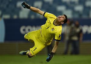 CUIABA, BRAZIL - JUNE 24: Carlos Lampe of Bolivia jumps during a Group A match between Bolivia and Uruguay as part of Copa America Brazil 2021 at Arena Pantanal on June 24, 2021 in Cuiaba, Brazil. (Getty Images)