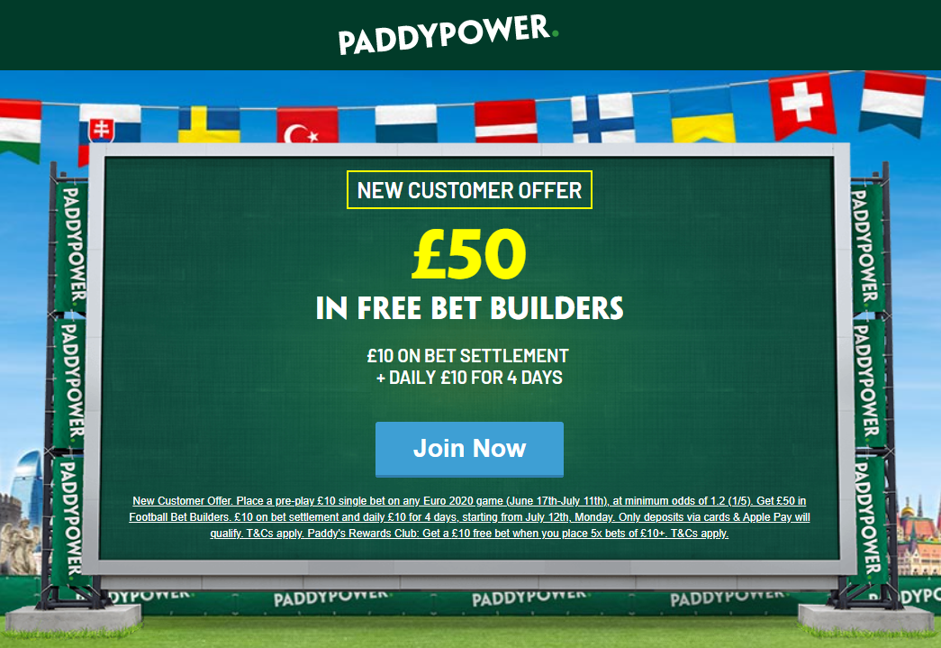 Euro 2020 Get 50 In Free Bet Builders By Betting On Euro 2020