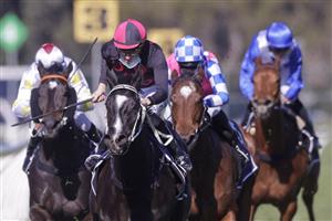 SYDNEY, AUSTRALIA - JUNE 26: Louise Day on Patino Ruby wins race 1 the Peter Kafataris Handicap during Sydney Racing at Rosehill Gardens on June 26, 2021 in Sydney, Australia.