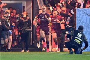 BRISBANE, AUSTRALIA - JUNE 27: Daly Cherry-Evans of the Maroons runs onto the field before game two of the 2021 State of Origin series between the Queensland Maroons and the New South Wales Blues at Suncorp Stadium on June 27, 2021 in Brisbane, Australia. (Photo by Bradley Kanaris/Getty Images)