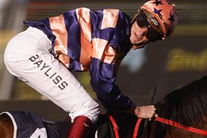 SYDNEY, AUSTRALIA - JUNE 26: Regan Bayliss on Brutality returns to scale after winning race 7 the Keith Free OAM Handicap during Sydney Racing at Rosehill Gardens on June 26, 2021 in Sydney, Australia. (Photo by Mark Evans/Getty Images)