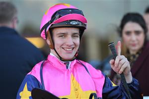 MELBOURNE, AUSTRALIA - JUNE 30: Matthew Cartwright riding Can't Be Done after winning race 5, the Ladbrokes Bet Ticker Handicap, during Melbourne Racing at Sandown Lakeside on June 30, 2021 in Melbourne, Australia. (Photo by Vince Caligiuri/Getty Images)