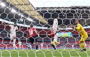 Raheem Sterling of England heads in the only goal in the 1-0 win over the Czech Republic. (Getty Images)