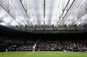 LONDON, ENGLAND - JUNE 30: Andy Murray of Great Britain serves in his Men's Singles Second Round match against Oscar Otte of Germany during Day Three of The Championships - Wimbledon 2021 at All England Lawn Tennis and Croquet Club on June 30, 2021 in London, England. (Getty Images)