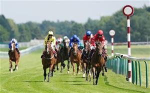 NEWTON-LE-WILLOWS, ENGLAND - JULY 01: Mr Mccann and Jane Elliott (right) coming home to win the British EBF Novice Stakes at Haydock Park Racecourse on July 1, 2021 in Newton-le-Willows, England. (Photo by Martin Rickett - Pool/Getty Images)