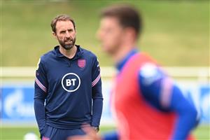 BURTON UPON TRENT, ENGLAND - JUNE 30: Gareth Southgate, Head Coach of England looks on during an England training session at St George's Park on June 30, 2021 in Burton upon Trent, England. (Getty Images)