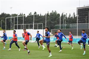 BURTON UPON TRENT, ENGLAND - JUNE 30: Tyrone Mings of England in action during an England training session at St George's Park on June 30, 2021 in Burton upon Trent, England. (Getty Images)