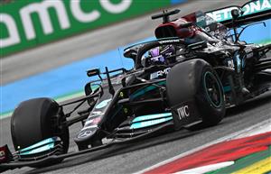 Mercedes' British driver Lewis Hamilton drives during the first practice session at the Red Bull Ring race track in Spielberg, Austria, on July 2, 2021, ahead of the Formula One Austrian Grand Prix. (Getty Images)