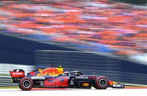 Red Bull's Mexican driver Sergio Perez drives during the first practice session at the Red Bull Ring race track in Spielberg, Austria, on July 2, 2021, ahead of the Formula One Austrian Grand Prix. (Getty Images)
