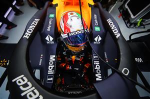 SPIELBERG, AUSTRIA - JULY 02: Sergio Perez of Mexico and Red Bull Racing prepares to drive in the garage during practice ahead of the F1 Grand Prix of Austria at Red Bull Ring on July 02, 2021 in Spielberg, Austria. (Getty Images)