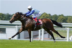 ESHER, ENGLAND - JULY 02: Marco Ghiani riding Sonny Liston win The Irish Stallion Farms EBF Novice Stakes at Sandown Racecourse on July 02, 2021 in Esher, England. Due to the Coronavirus pandemic, only owners along with a limited number of the paying public will be allowed to attend the meeting. (Photo by Alan Crowhurst/Getty Images)
