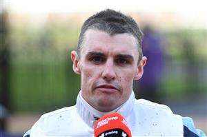 MELBOURNE, AUSTRALIA - JULY 03: Billy Egan after riding Foxy Frida to win race 5, the Mss Security Rivette Series Final, during Melbourne Racing at Flemington Racecourse on July 03, 2021 in Melbourne, Australia. (Photo by Vince Caligiuri/Getty Images)