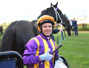 MELBOURNE, AUSTRALIA - JULY 03: Brett Prebble after riding Mongolian Marshalto win race 6, the Vrc-crv Winter Championship Series Final, during Melbourne Racing at Flemington Racecourse on July 03, 2021 in Melbourne, Australia. (Photo by Vince Caligiuri/Getty Images)