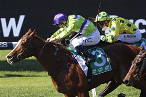 SYDNEY, AUSTRALIA - JULY 03: Tim Clark on Hellenism wins race 2 the TAB Highway Class 3 Handicap during Sydney Racing at Rosehill Gardens on July 03, 2021 in Sydney, Australia. (Photo by Mark Evans/Getty Images)
