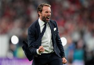 LONDON, ENGLAND - JULY 07: Gareth Southgate, Head Coach of England celebrates their side's victory after the UEFA Euro 2020 Championship Semi-final match between England and Denmark at Wembley Stadium on July 07, 2021 in London, England. (Getty Images)