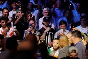LAS VEGAS, NEVADA - JULY 10: Conor McGregor of Ireland walks through the arena before his lightweight bought against Dustin Poirier during UFC 264: Poirier v McGregor 3 at T-Mobile Arena on July 10, 2021 in Las Vegas, Nevada. (Getty Images)