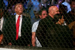 LAS VEGAS, NEVADA - JULY 10: Former U.S. President Donald Trump looks on during UFC 264: Poirier v McGregor 3 at T-Mobile Arena on July 10, 2021 in Las Vegas, Nevada. (Getty Images)