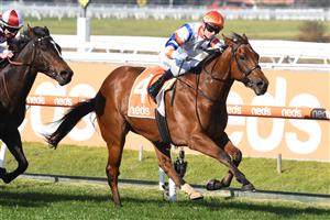 MELBOURNE, AUSTRALIA - JULY 10: Jamie Kah riding Deep Speed winning Race 2, the Neds Filter Form Handicap, during Melbourne Racing at Caulfield Racecourse on July 10, 2021 in Melbourne, Australia. The win on Deep Speed brought up one hundred city winners in a season for the first time by a jockey in the history in Melbourne. (Photo by Vince Caligiuri/Getty Images)