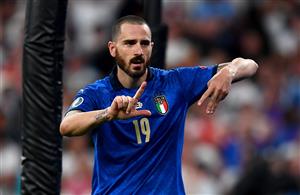 LONDON, ENGLAND - JULY 11: Leonardo Bonucci of Italy celebrates after scoring their side's first goal during the UEFA Euro 2020 Championship Final between Italy and England at Wembley Stadium on July 11, 2021 in London, England. (Getty Images)