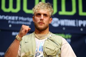 LOS ANGELES, CALIFORNIA - JULY 13: Jake Paul poses for media during a press conference before his cruiserweight fight against Tyron Woodley at The Novo by Microsoft at L.A. Live on July 13, 2021 in Los Angeles, California. (Getty Images)