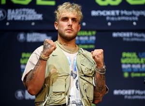 LOS ANGELES, CALIFORNIA - JULY 13: Jake Paul poses for media during a press conference before his cruiserweight fight against Tyron Woodley at The Novo by Microsoft at L.A. Live on July 13, 2021 in Los Angeles, California. (Getty Images)
