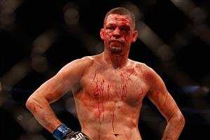 GLENDALE, ARIZONA - JUNE 12: Nate Diaz reacts during his UFC 263 welterweight match against Leon Edwards of Jamaica at Gila River Arena on June 12, 2021 in Glendale, Arizona. (Getty Images)