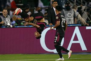DALLAS, TEXAS - JULY 14: Orbelin Pineda #10 of Mexico celebrates his goal against Guatemala in the second half at Cotton Bowl on July 14, 2021 in Dallas, Texas. (Getty Images)