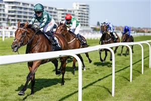 NEWBURY, ENGLAND - JULY 17: Hollie Doyle riding Princess Nadia win The racehorseclub.com Fillies' Novice Stakes at Newbury Racecourse on July 17, 2021 in Newbury, England. Due to the Coronavirus pandemic, only owners along with a limited number of the paying public will be allowed to attend the meeting. (Photo by Alan Crowhurst/Getty Images)