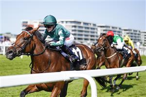 NEWBURY, ENGLAND - JULY 17: Hollie Doyle riding Princess Nadia win The racehorseclub.com Fillies' Novice Stakes at Newbury Racecourse on July 17, 2021 in Newbury, England. Due to the Coronavirus pandemic, only owners along with a limited number of the paying public will be allowed to attend the meeting. (Photo by Alan Crowhurst/Getty Images)