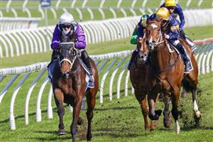 SYDNEY, AUSTRALIA - JULY 17: Brenton Avdulla (L) on Fastconi wins race 3 the Agency Real Estate Handicap during Sydney Racing at Royal Randwick Racecourse on July 17, 2021 in Sydney, Australia. (Photo by Mark Evans/Getty Images)