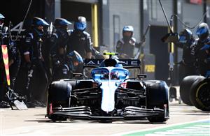 NORTHAMPTON, ENGLAND - JULY 18: Esteban Ocon of France driving the (31) Alpine A521 Renault makes a pitstop during the F1 Grand Prix of Great Britain at Silverstone on July 18, 2021 in Northampton, England. (Getty Images)