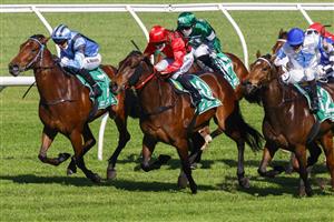 SYDNEY, AUSTRALIA - JULY 17: Kerrin McEvoy (L) on Mr Hussill wins race 2 the TAB Highway Class 2 Handicap during Sydney Racing at Royal Randwick Racecourse on July 17, 2021 in Sydney, Australia. (Photo by Mark Evans/Getty Images)