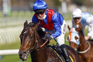SYDNEY, AUSTRALIA - JULY 17: Kerrin McEvoy on War Eternal wins race 1 the Schweppes Handicap during Sydney Racing at Royal Randwick Racecourse on July 17, 2021 in Sydney, Australia. (Photo by Mark Evans/Getty Images)