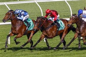 SYDNEY, AUSTRALIA - JULY 17: Kerrin McEvoy (L) on Mr Hussill wins race 2 the TAB Highway Class 2 Handicap during Sydney Racing at Royal Randwick Racecourse on July 17, 2021 in Sydney, Australia. (Photo by Mark Evans/Getty Images)