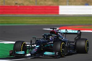 NORTHAMPTON, ENGLAND - JULY 18: Lewis Hamilton of Great Britain driving the (44) Mercedes AMG Petronas F1 Team Mercedes W12 during the F1 Grand Prix of Great Britain at Silverstone on July 18, 2021 in Northampton, England. (Getty Images)