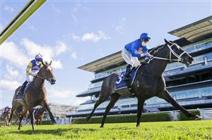 SYDNEY, AUSTRALIA - JULY 17: Tommy Berry on Criminal Code wins race 5 the Elite Sand & Soil Handicap during Sydney Racing at Royal Randwick Racecourse on July 17, 2021 in Sydney, Australia. (Photo by Mark Evans/Getty Images)
